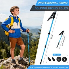 Hiking Trekking Poles for Kids, 2 Pack Anti Shock, Adjustable, Collapsible Hi…