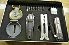 Multi-Function Compass Kit SURVIVAL-CAMPING- HIKING-OUTDOOR in Tin Case