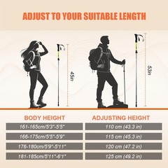 2X Outdoor Trekking Poles Quick Lock Ultralight Aluminum Hiking Walking Sticks