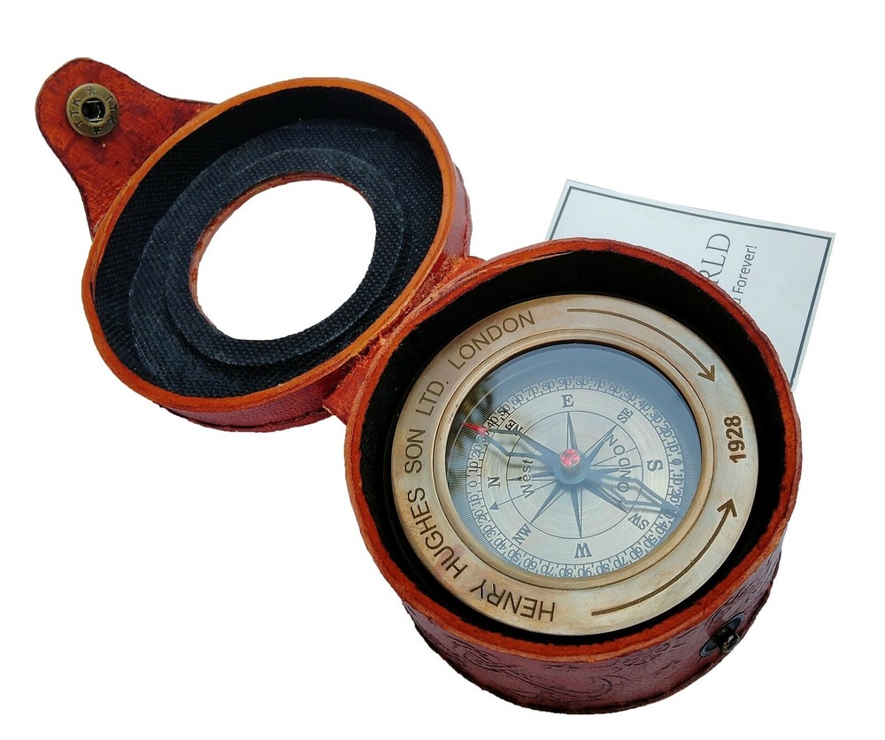 Military Metal Hiking Compass with Magnifier, Professional Boy Scout Compasses