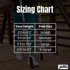 Jetti Weighted Walking Sticks Adults 1.2lb Each Hiking Poles Large GRAY – READ