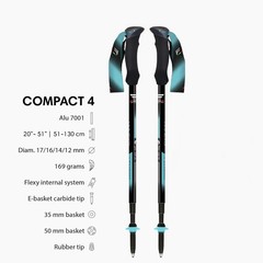 Compact 4 Trekking Poles – Ultralight, Backpacking, Thru Hiking Poles, Adjust…