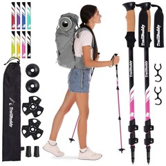 TrailBuddy Trekking Poles – Lightweight 7075 Aluminum Hiking Poles – Berry Pink