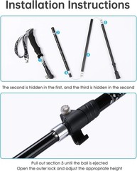 Trekking Poles – Aluminum 7075 Adjustable Walking Sticks with Quick Locks, Ex…