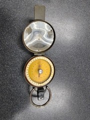 Vintage Pasto Germany Lensatic Metal Compass with Leather Case