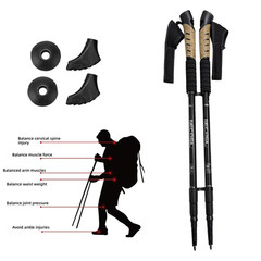 2x Trekking Poles Nordic Walking Hiking Sticks Anti-shock Adjustable Alpenstock