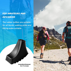 6 Pack Hiking Walking Sticks Rubber Tips Tips Protectors for Trekking Poles