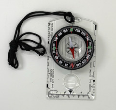 Deluxe Map Compass with Raised Base Plate and Swivel Bezel for Hiking, Camping,