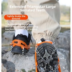Winter Ice Claws with 8 Teeth for Hiking Boots with Non Slip Adjustable Straps