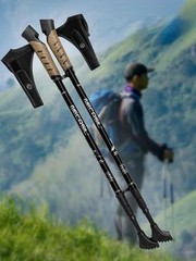 2pcs Telescopic Hiking Walking Poles Aluminum Alloy Lightweight Trekking Sticks