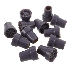 12Pcs Reusable Rubber Walking Cane Tips for Stability Heavy Duty Grey Caps