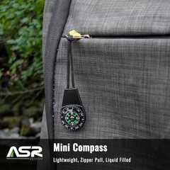 2pk Zipper Pull Mini Pocket Compass Survival Gear Prepper Supplies