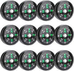 50 Pieces Mini Compass Small Button for Kids 20Mm Bulk Hiking Liquid Filled Surv