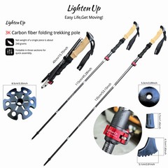 Adjustable Carbon Fibre Outdoor Trekking Poles EVA Cork Quick Adjustable Locks 1