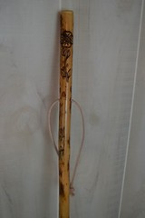 Flower with Vine Carved Walking Stick, Hand-carved Hiking Staff, Made in USA