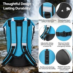 Floating Roll Top Dry Bag, Flexible Lightweight TPU Waterproof 20L Blue