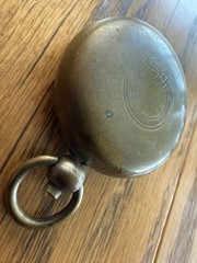Vintage British Brass Compass 1930s Worn Silver Plated 1.5”