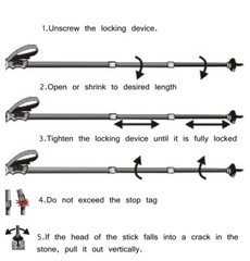 Pair of 2 Trekking Poles Walking Hiking Sticks Anti-shock Adjustable Alpenstock