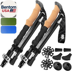 Premium Foldable Hiking Poles by USA Brand – Adjustable, Lightweight Trekking Po