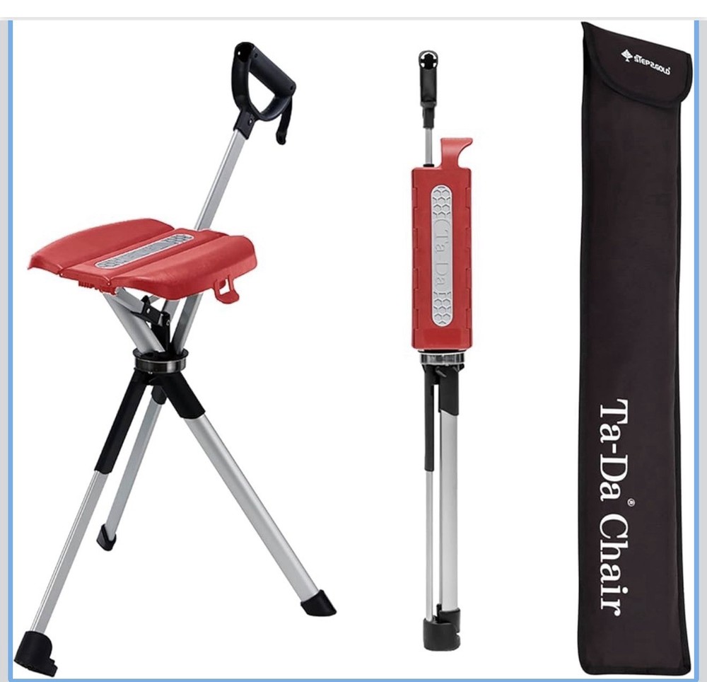 STEP2GOLD Ta-Da Chair Series 2, Portable Trekking Hiking Pole – 36.2”, Red