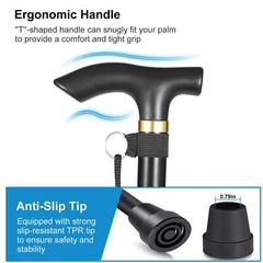 Adjustable Aluminum Metal Walking Stick Folding Collapsible Travel Cane Antislip