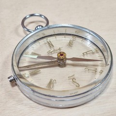 Vintage Sportcraft Clear Glass Handheld Hiking Camping Mapping Compass Japan