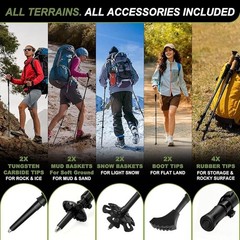 Ultra Lightweight Carbon Fiber Trekking Poles Durable 3K Travel Hiking Equipment