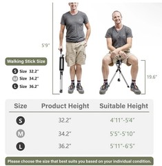 STEP2GOLD Ta-Da Chair Series 2, Portable Trekking Hiking Pole – 36.2”, Red