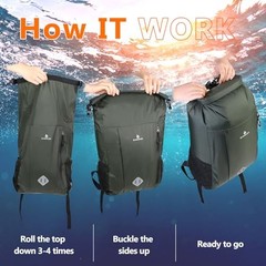 Dry Bag Backpack, 20L Dry Bags Waterproof with Waist Pouch and Phone Green