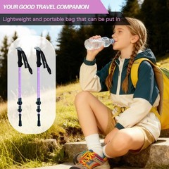 Lightweight Aluminum Adjustable Hiking Trekking Poles for Kids, 2 Pack