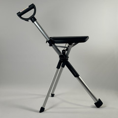 Step2Gold Ta-Da Chair Series 2 34.2″ Walking Cane Foldable Chair Black