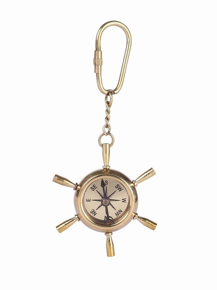 Vintage Brass Nautical Compass in Black Leather Case | Classic Gift & Décor