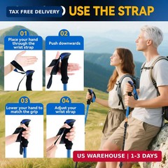 Clostnature Trekking Poles for Hiking – Collapsible Lightweight Hiking Poles, 2
