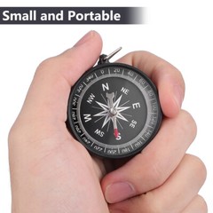 12PCS Hiking Compass Compass Bag Pendant Compass Gifts Men Silver Compass Chain