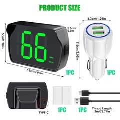 Velocimetro digital GPS para auto MPH HUD universal con pantalla LED grande