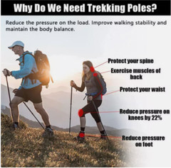 Adjustable Anti-shock Poles Nordic Alpenstock Trekking Walking Hiking Sticks New