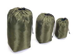 Lightweight 3-pk OD Green 40D Ripstop Waterproof Sil-Nylon Stuffsacks COMBO