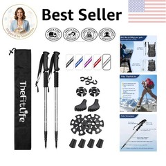 Ultralight Telescopic Nordic Walking Poles – Anti-Shock, 51.2-Inch Adjustable