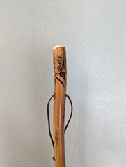 Walking Stick, Dog Carving, Hand-carved Hardwood Hiking Staff, Made in USA