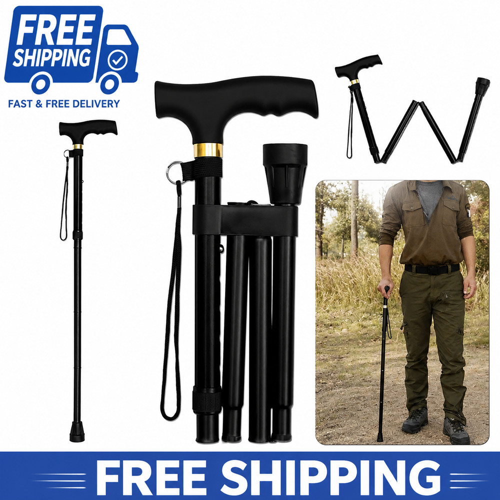 Cane Walking Stick Adjustable Folding walking Aluminum Collapsible Travel Hiking