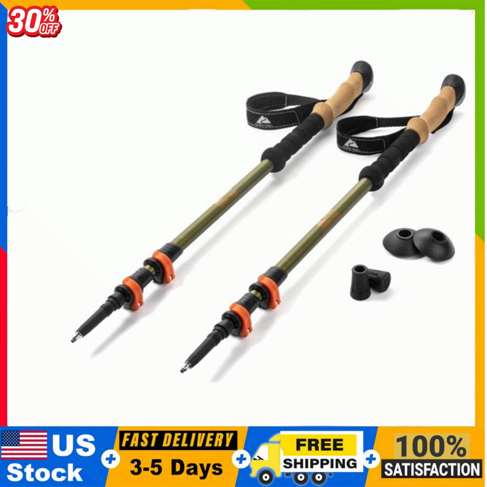Ozark Trail Aluminum Quick Lock Adjustable Trekking Pole with Grip, 2 Count