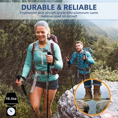2X Trekking Poles Adjustable Nordic Walking Sticks Anti-shock Hiking Alpenstock