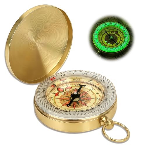 Camping Survival Compass – Glow in Dark Waterproof Military Compass Mini