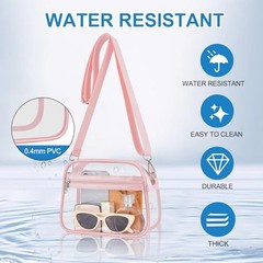 Clear Bag for Stadium Events – Stadium Approved Mini Clear Purse, Small Pink