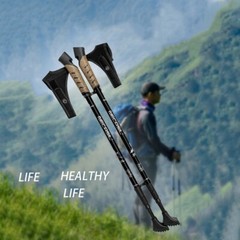 1 Pair All Terrain Trekking Hiking Poles Backpacking Adjustable Walking Sticks