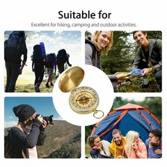 Luminous Mini Brass Watch Style Military Army Compass Outdoor Camping Keychain