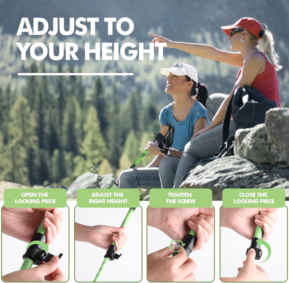 KINGGEAR Walking Stick – Hiking Poles, 7075 Aluminum – NEW Rubber TIP ONLY