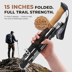 Trek-Z Collapsible Hiking Trekking Poles 2pc Set | Walking Balance Support