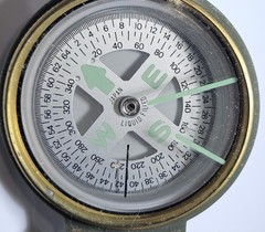 Vintage Engineer Lensatic Compass Japan Liquid Filled Military
