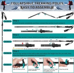 Single Trekking Pole | 7075 Aluminum Anti-Shock, Ultralight, Adjustable & Col…